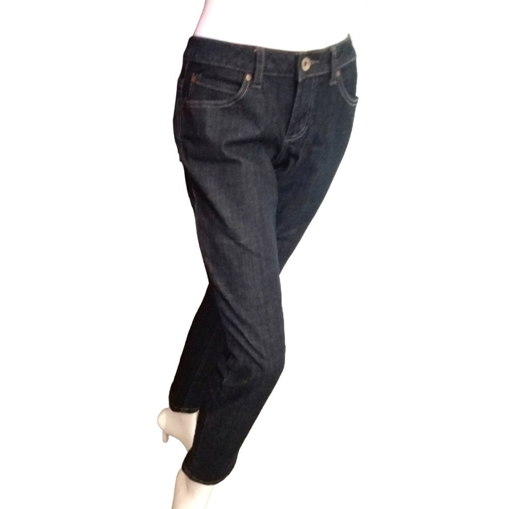 a.n.a. Curvy Fit Skinny Leg Denim Jeans Sz 6 Petite Womens Pockets Dark Rinse